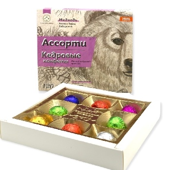 Кедровый грильяж Ассорти в шоколаде "Медведь", 120 гр СС