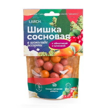 Шишка сосновая в шоколаде Ассорти Облепиха и Клюква, 60 гр. (СС)