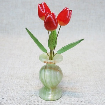 Цветок в вазе Тюльпан (3 цв.) оникс малая
