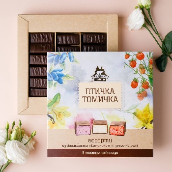 Конфеты Птичка Томичка (жимолость,ваниль,земляника) 230гр