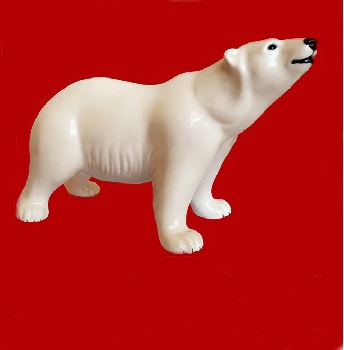 Фигурка Медведь фарфор белый стоит (С)