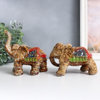 Сувенир керамика "Индийские слоны" 1 шт.