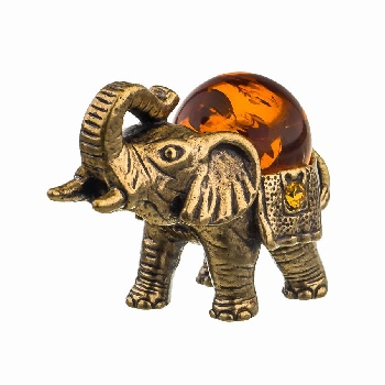 Сувенир Слон со стразами и янтарем, 537