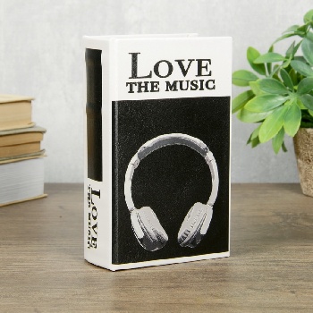 Сейф-книга дерево кожзам "Я люблю музыку"   