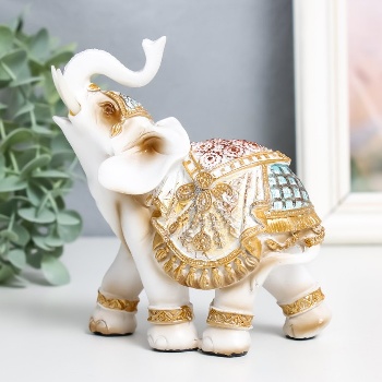 Сувенир "Белый слон в золотой попоне" 