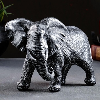 Фигура "Слон африканский" цвет серебро