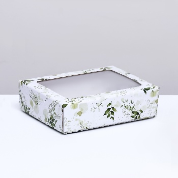Коробка "Зеленые растения", с окном