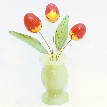 Цветок в горшке Тюльпан (3 цв.)+ оникс