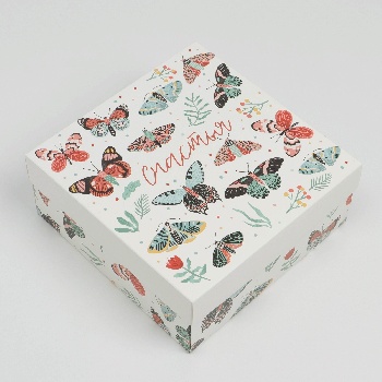 Коробка складная «Бабочки», 17 х 17 х 7 см