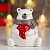 Сувенир керамика "Белый мишка, серый шарф, красное сердце" 