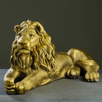 Фигура "Лев большой лежачий" левый 60х25х33см  золото 