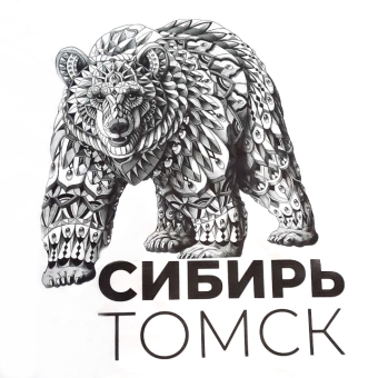 Футболка Томск "Медведь идет" детская белая 