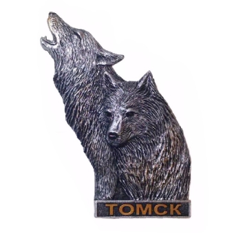 Магнит Томск Волк с волчицей, объемный