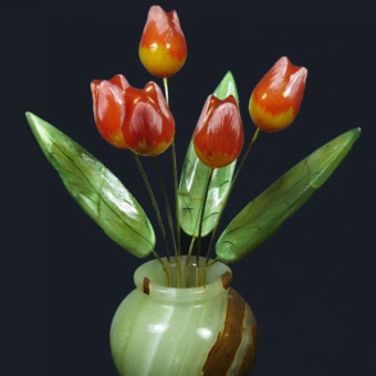 Ваза Тюльпан (5 цв.)селенит в вазе оникс малая