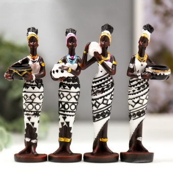 Сувенир "Женщина Африки с блюдом" 15,5×5×4 