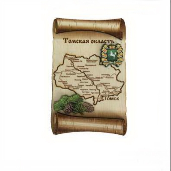 Магнит стиль Карта Томской области, 612