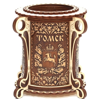 Карандашница Томск, круглая с берестой 