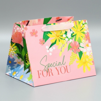 Пакет подарочный с широким дном «Special for you», 25 × 19 × 18 см   