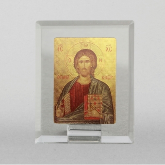 Икона Иисус христос в стекле 